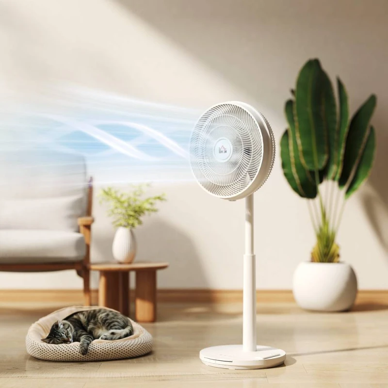 Image of HOMCOM Quiet Pedestal Fan with Oscillating, Tilt in White White Unisex