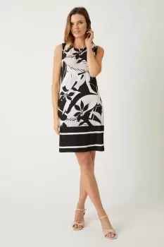Image of Mono Palm Border Jersey Shift Dress