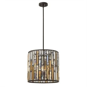 Image of 3 Light Ceiling Pendant Vintage Bronze, E14