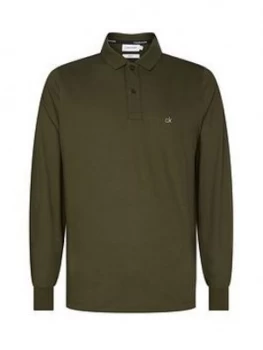 Image of Calvin Klein Liquid Touch Long Sleeve Polo Shirt