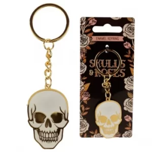 Image of Skulls and Roses Enamel Keyring