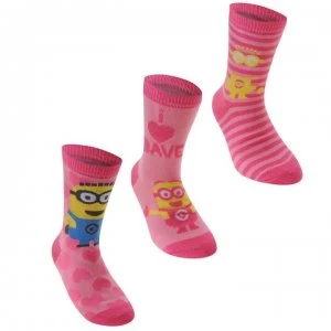 Image of Character Despicable Me Crew Socks Childs - Minion Girl