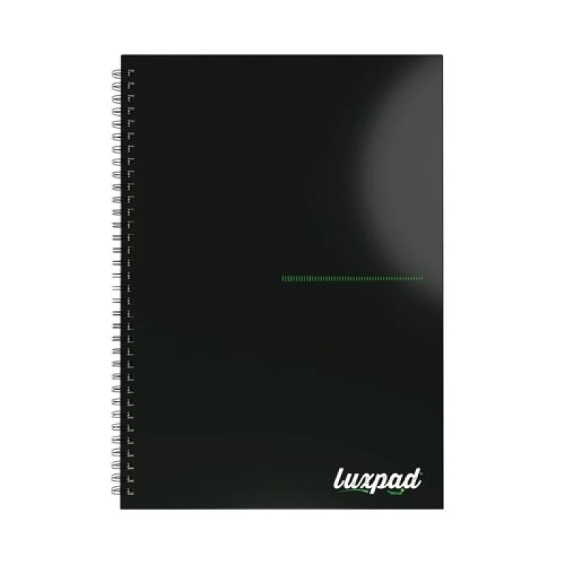 Image of Silvine Silvine Luxpad Recycled Twin Wire Hardback Notebook A4 140 Page Punched 4 Holes Ruled 100% Recycled Paper Black (Pack 5) - THBPINA4RE THBPINA4