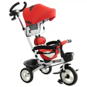 Image of Reiten 4-in-1 Kids Tricycle & Stroller with Canopy - Red