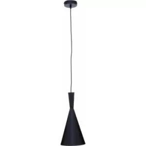 Image of Premier Housewares - Chandelier / Ceiling Light Black Cone Shaped Pendant Lights For Ceiling / Hallway / Living Room Robust Metal Hanging Lighting
