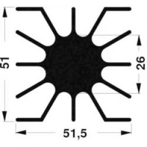 Image of LED heat sink 2.13 CW L x W x H 51.5 x 51 x 37.5mm Fischer