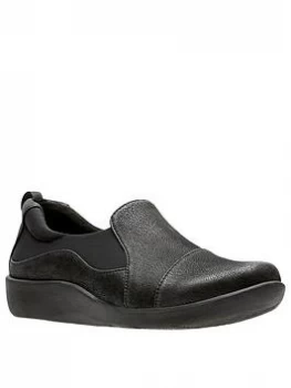 Image of Clarks Sillian Paz Slip On Shoes - Black, Size 7, Women