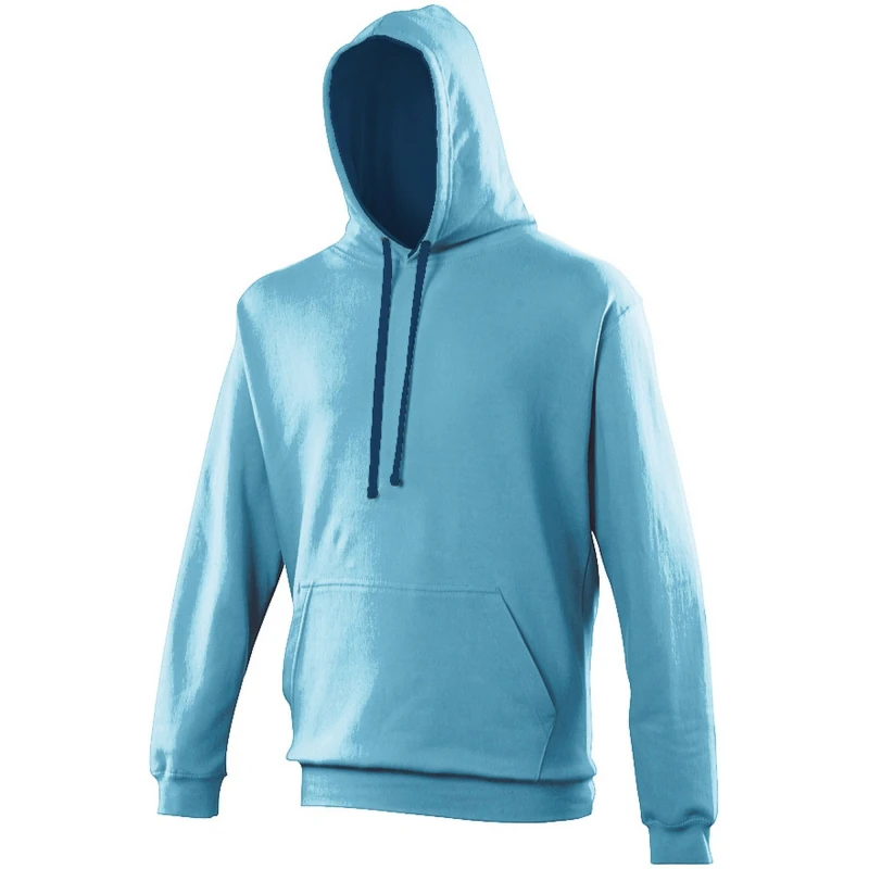 Image of AWDis AWDis Men Varsity Hooded Sweatshirt Hoodie in Blue Size: X-Small Blue XS Male 5057520803685