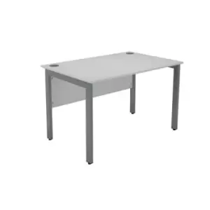 Image of Serrion Rectangular Goal Post Desk 1200x800x730mm White/Silver KF823339