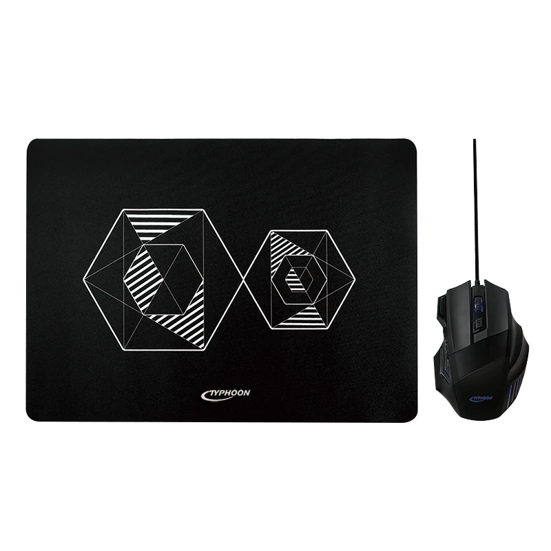 Image of LogiLink Typhoon Gaming combo set. Mouse + Mousepad