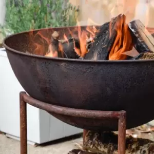 Image of Ivyline 57.5cm Outdoor Cast Iron Firebowl - Rust Iron