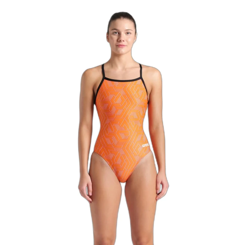 Image of Womens 1 Piece swimsuit Arena Escape Lightdrop Orange Female 46