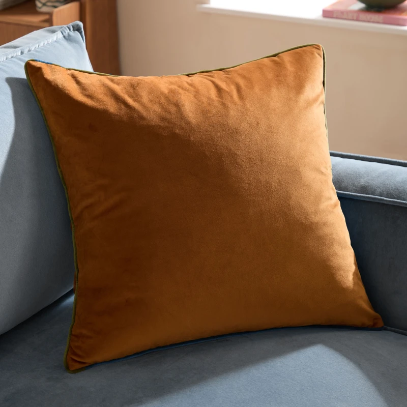Image of Furn Furn Meridian Velvet Cushion in Tan Size: 45cm x 45cm Tan 45cm x 45cm Unisex 5025532353788