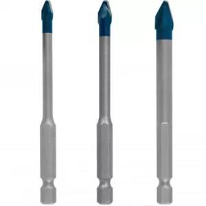 Image of Bosch 3 Piece HEX-9 Hard Ceramic 10x Longer Hard Ceramic Porcelain Tile Drill Bit Set