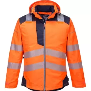 Image of Portwest PW3 Hi Vis Winter Rain Jacket Orange / Navy L