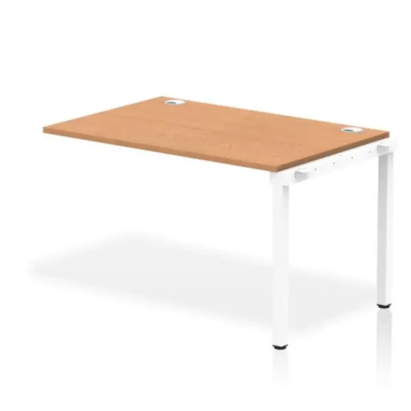 Image of Impulse Bench Single Row Ext Kit 1200 White Frame Office Bench Desk Oak
