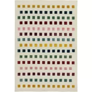 Image of Theo Jewel Squares 120cm x 170cm Rectangle - Ivory and Multicoloured
