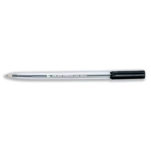 Image of 5 Star Office Ball Pen Clear Barrel Medium 1.0mm Tip 0.7mm Line Black Pack of 50