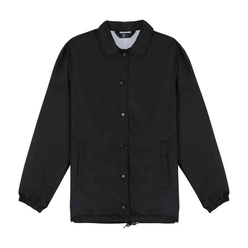 Image of Native Spirit Mens Plain Black Windbreaker Size: XS Black Male XS
