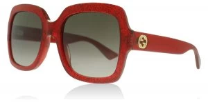 Image of Gucci 0036S Sunglasses Red 005 54mm