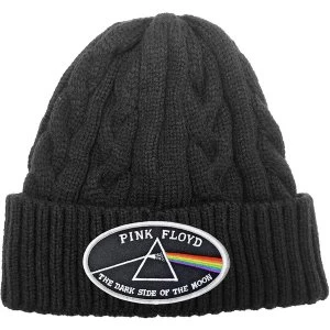 Image of Pink Floyd - The Dark Side of the Moon White Border Unisex Beanie Hat - Black