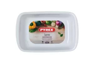 Image of Pyrex Supreme Pure White Rectangular Roaster Ceramic, 30x20cm