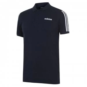 Image of adidas Mens Cotton 3-Stripes Polo Shirt - Navy/White
