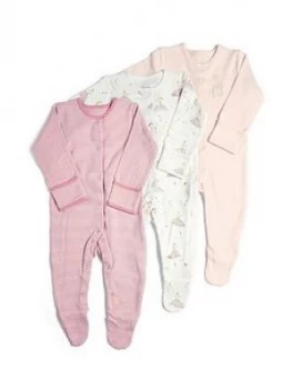 Image of Mamas & Papas Ballerina Sleepsuits 3 Pack Baby Girls