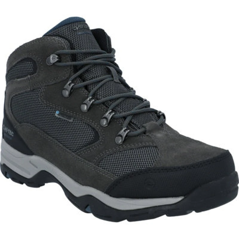 Image of Hi Tec Mens Storm Wide Waterproof Walking Boots UK Size 6 (EU 39) Charcoal/Grey/Majolica Blue HIT074-GRYBLU-6