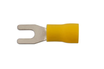 Image of Yellow Fork Terminal 4.0mm Pk 100 Connect 30224
