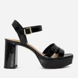 Image of Dune Molten Leather Mid-Platform Sandals - UK 6