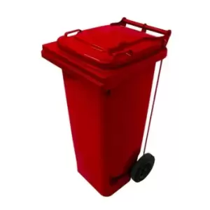 Image of Slingsby Pedal Operated Wheelie Bins, 120L Red