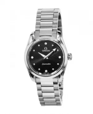 Image of Omega Seamaster Aqua Terra 150M Quartz 28 MM Shimmer Black Dial Stainless Steel Womens Watch 220.10.28.60.51.001 220.10.28.60.51.001