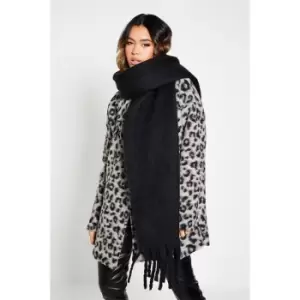 Image of I Saw It First Soft Touch Oversized Tassel Scarf - Black