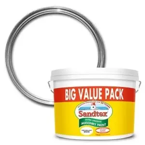 Image of Sandtex Pure Brilliant White Smooth Soft Sheen Masonry Paint, 12L Tub