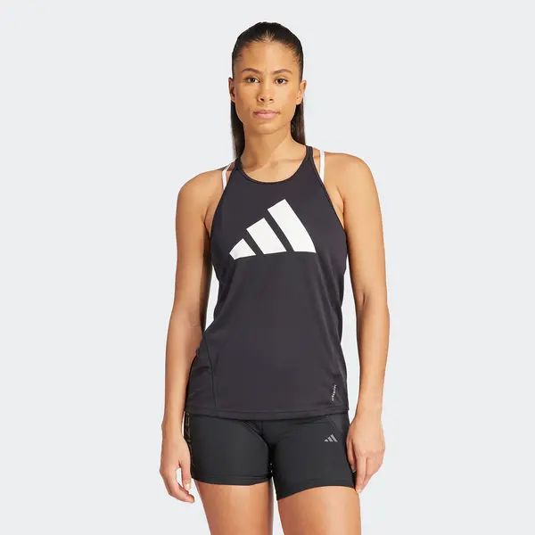 Image of Run It Recycled Running Vest Top with Logo Print