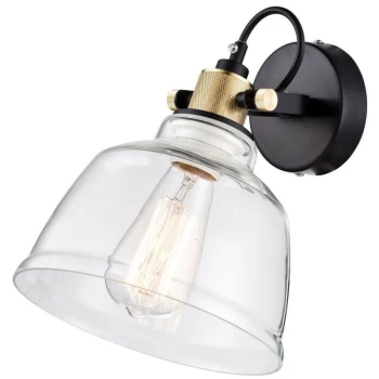 Image of Maytoni Lighting - Irving Wall Lamp Black with Glass Shade, 1 Light, E27
