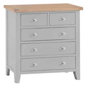 Image of Madera 5 Drawer Chest of Drawers - Grey