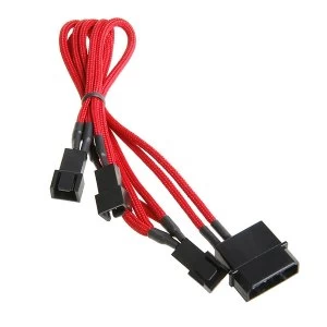 Image of BitFenix Alchemy Molex to 3pin x3 Fan adaptor 5V 20cm - Red