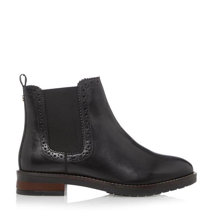 Image of Dune Black Leather 'Quick' Ankle Boots - 3