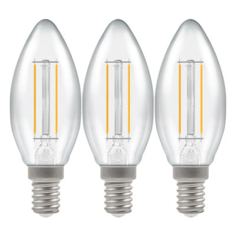 Image of Crompton Lamps LED Candle 2.2W E14 Filament Cool White Clear