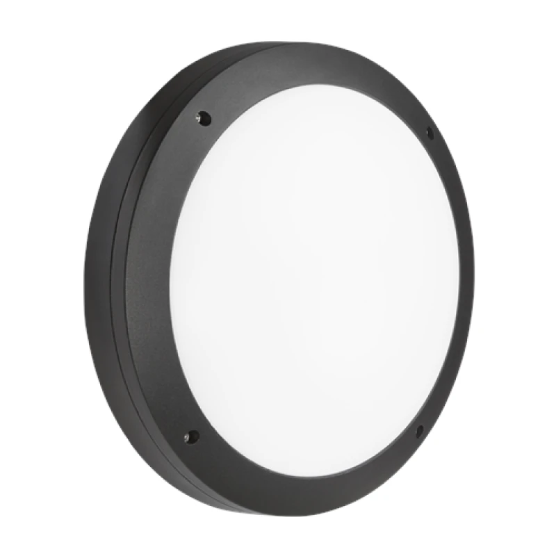 Image of Netlighting LED Round Bulkhead CCT with Microwave Sensor Black 230V IP65 18W Black