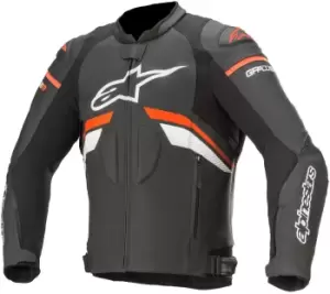 Image of Alpinestars GP Plus R V3 Motorcycle Leather Jacket, black-white-red, Size 52, black-white-red, Size 52