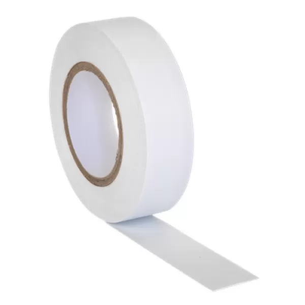 Image of Genuine SEALEY ITWHT10 PVC Insulating Tape 19mm x 20mtr White Pack of 10