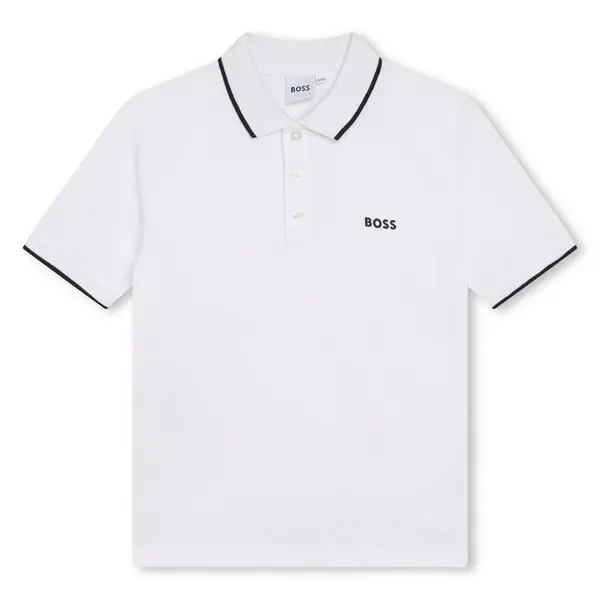 Image of Boss Boss Small Logo Polo Junior Boys - White 3 - 4 Years