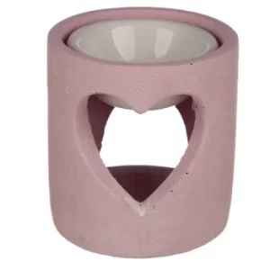 Image of Pink Eden Concrete Industrial Style Heart Cut-Out Oil Burner