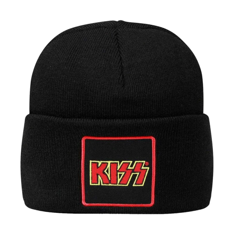 Image of Amplified Mens Kiss Logo Beanie in Black Male One Size