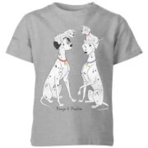 Image of Disney 101 Dalmatians Pongo & Perdita Classic Kids T-Shirt - Grey - 7-8 Years