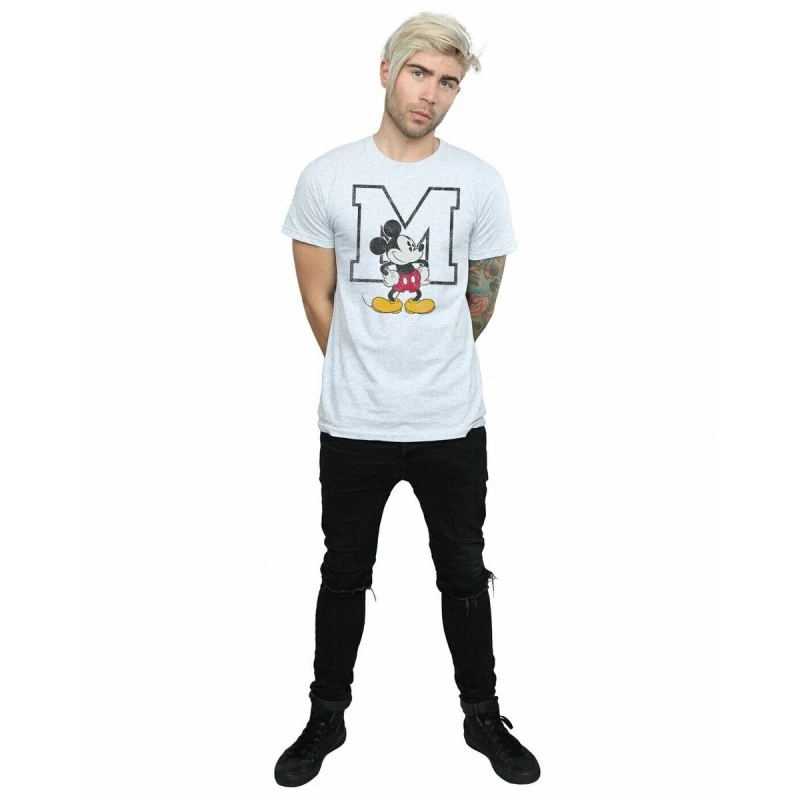 Image of Disney Men M Mickey Mouse T-Shirt in Grey Size: Small Grey S Male 5063377465174