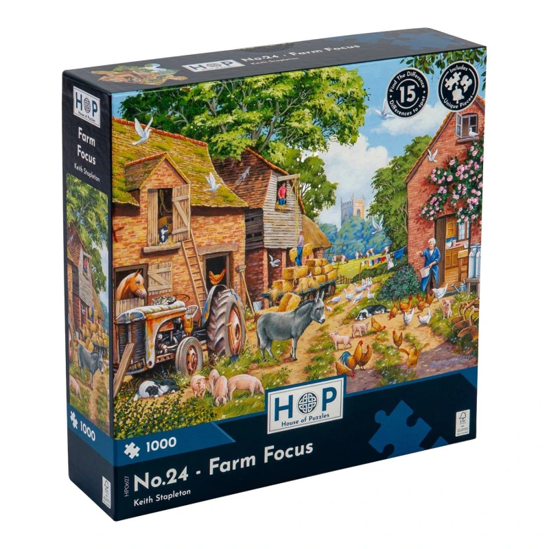 Image of The House Of Puzzles No. 24 - Farm Focus, 1000 Piece Jigsaw Puzzle Multi unisex